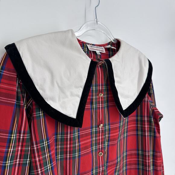 Vintage Westbound Button Up Shirt Women’s Size 6 Exaggerated Collar Red Plaid - Picture 3 of 11